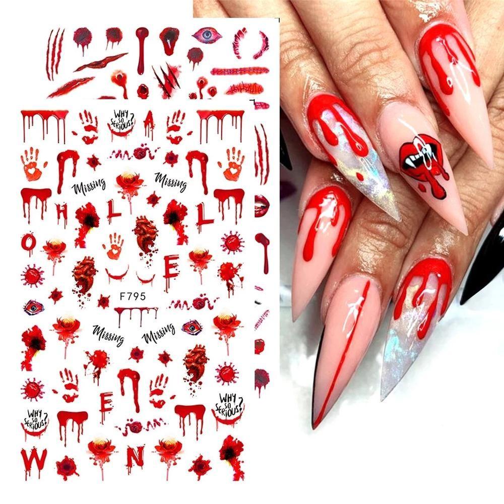 Stiker Kuku Motif Daun Maple Ular Untuk Manicure