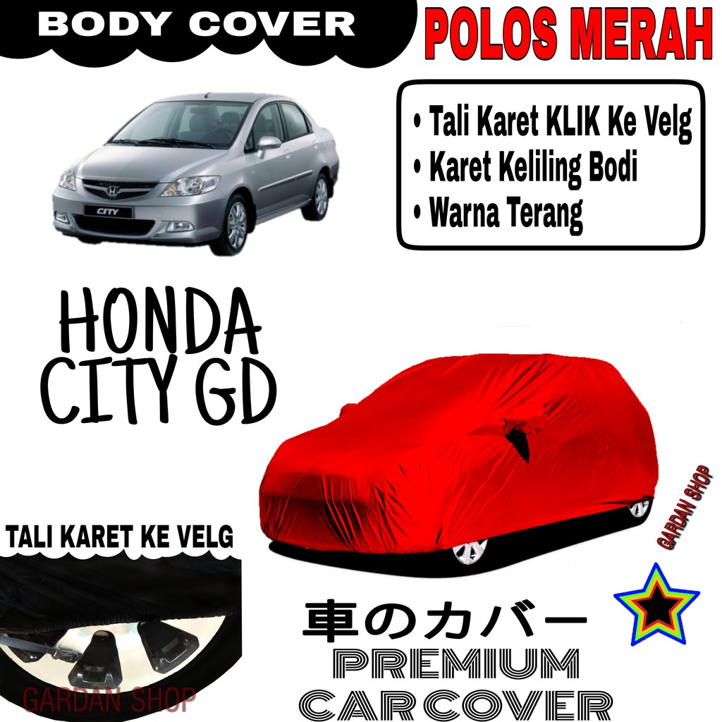 Sarung Mobil HONDA CITY GD Polos MERAH Body Cover Penutup Body City PREMIUM