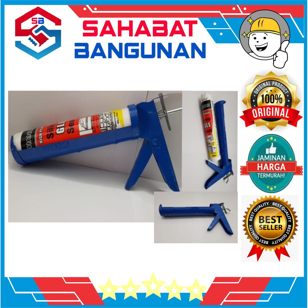 

PAKET TEMBAKAN LEM KACA SEALANT - LEM SILICONE + TEMBAKAN 1 SET / LEM