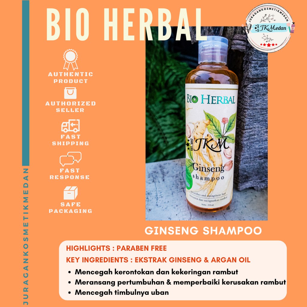 Bio Herbal Shampoo BioHerbal Ginseng Shampoo BPOM Shampo BioHerbal Perawatan rambut