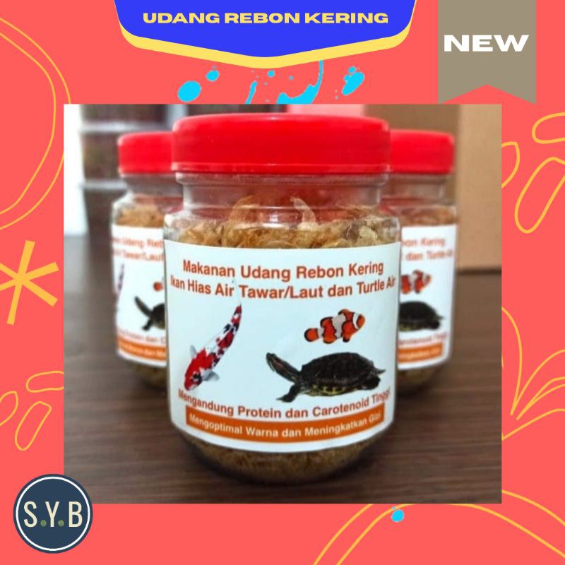 UDANG REBON KERING MAKANAN IKAN AIR TAWAR, IKAN AIR LAUT, TURTLE KURA ASLI ORIGINAL