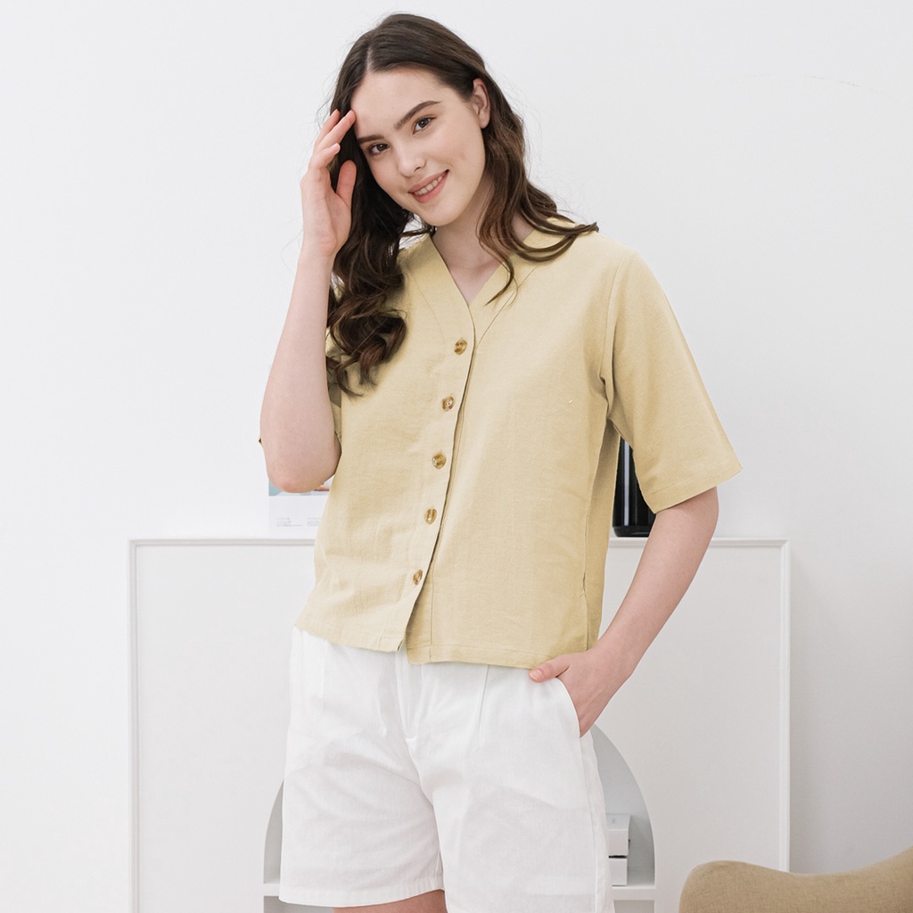 Beatrice Clothing Nazka Blouse - Atasan Wanita-Khaki