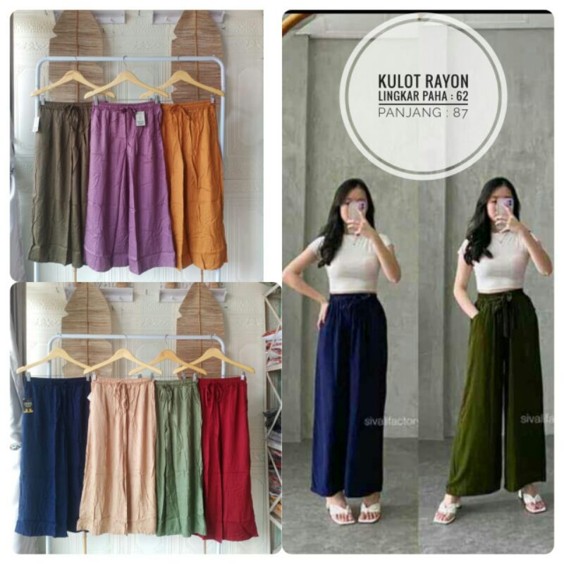 CELANA KULOT RAYON // KULOT RAYON TALI POLOS