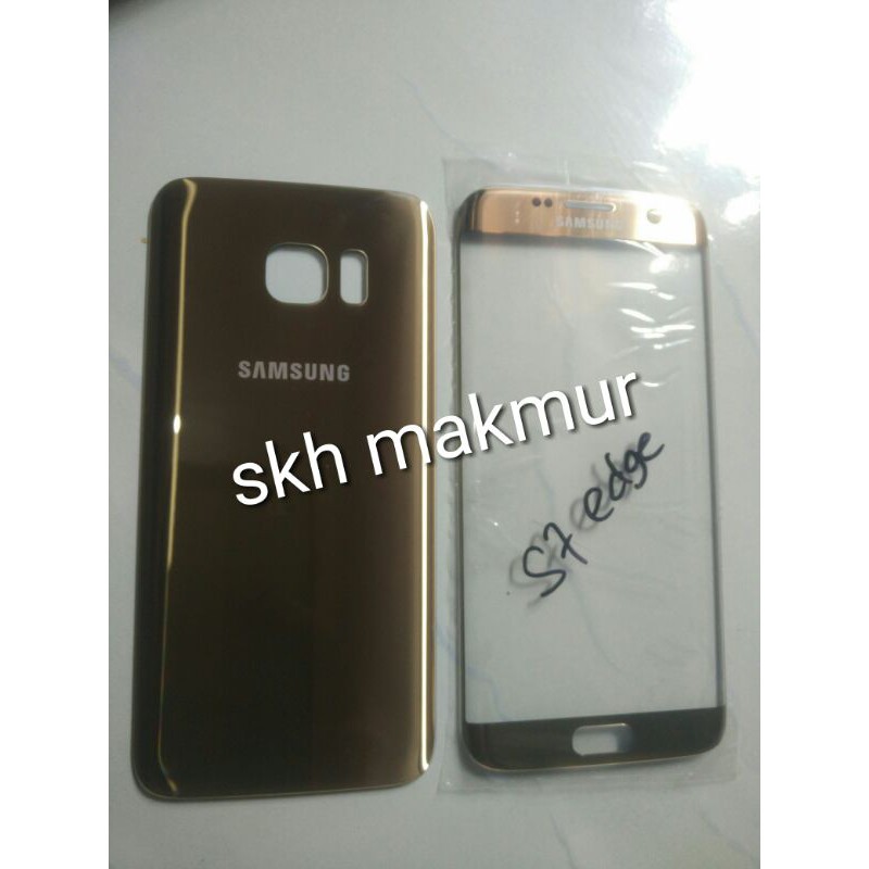 Back door backdoor dan kaca lcd touchscreen Samsung S7 edge G935 fullset gold original