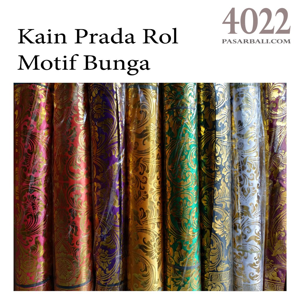 Kain Prada Roll Motif Bunga Khas Bali