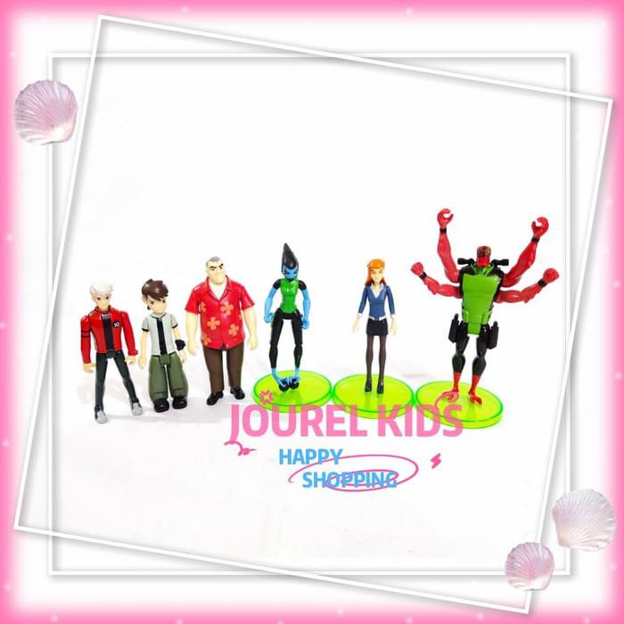 Promo mainan boneka miniatur action figure ben 10 set isi 12 hiasan kue Murah