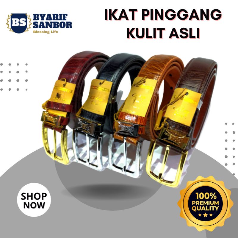 Tali Sabuk Ikat Pinggang Pria Gio 100% Asli Kulit Original Premium Quality Kuat Tahan Awet Terbaru