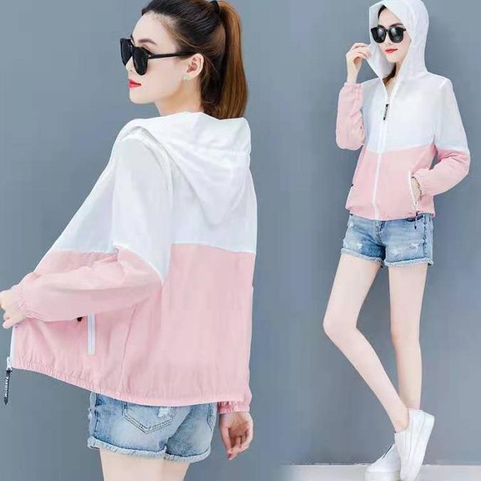 Pakaian Olahraga Wanita Jaket Wanita Kombinasi Warna, Jaket Sepeda, Jaket Olahraga