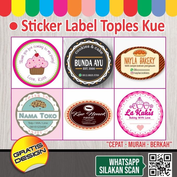 

Sticker Label Toples Kue Bulat & Oval