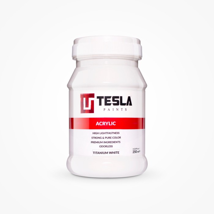 

Tesla paints 250ml cat akrilik - acrylic paint - White