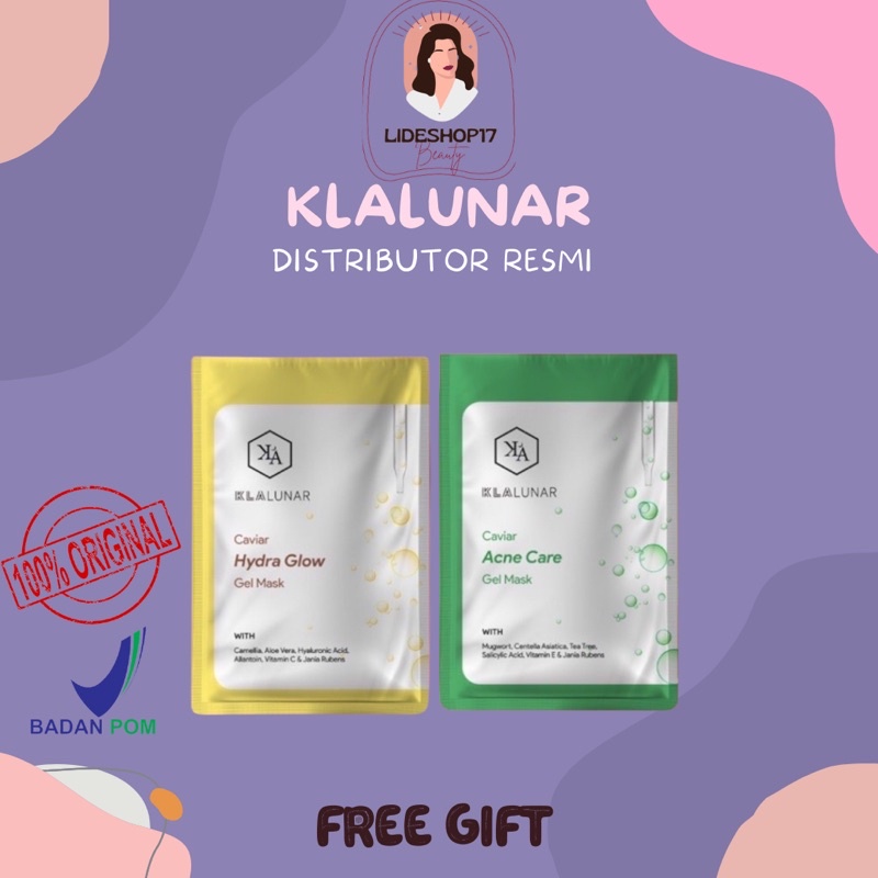 [LANGSUNG KIRIM] Klalunar Caviar Acne Care Gel Mask Hydra Glow Gel Mask | Sleeping Mask Klalunar Masker Klalunar