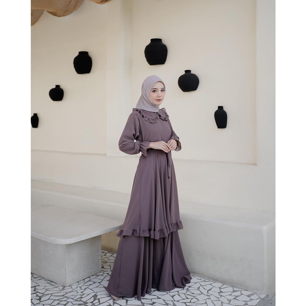 Azima Dress dewasa terbaru kekinian hits harga promo bahan ceruty babydoll lapis full asahi allsize
