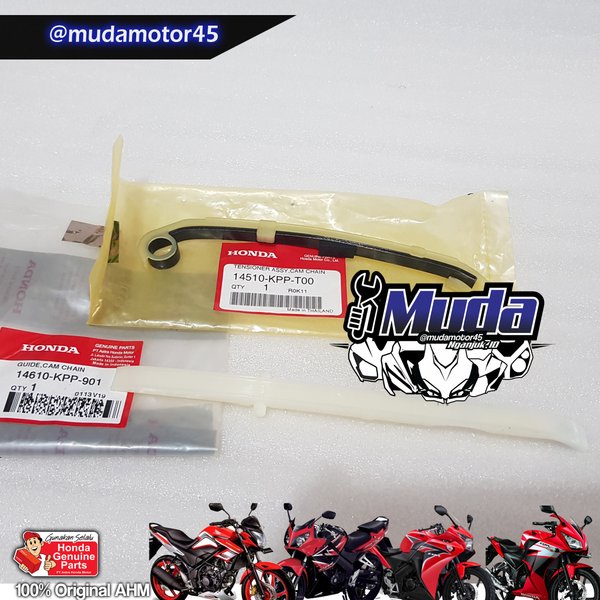 SEPAKET LIDAH TENSIONER ATAS BAWAH 14510-14610-KPP-901 PLUS KARET KAMRAT CB150R CBR150R CB CBR 150 K