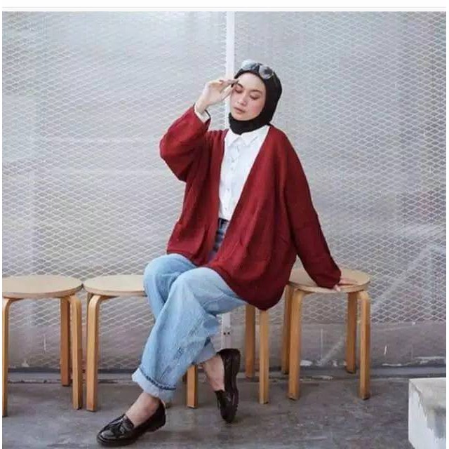 Oversize Lavella Kardigan Wanita Rajut