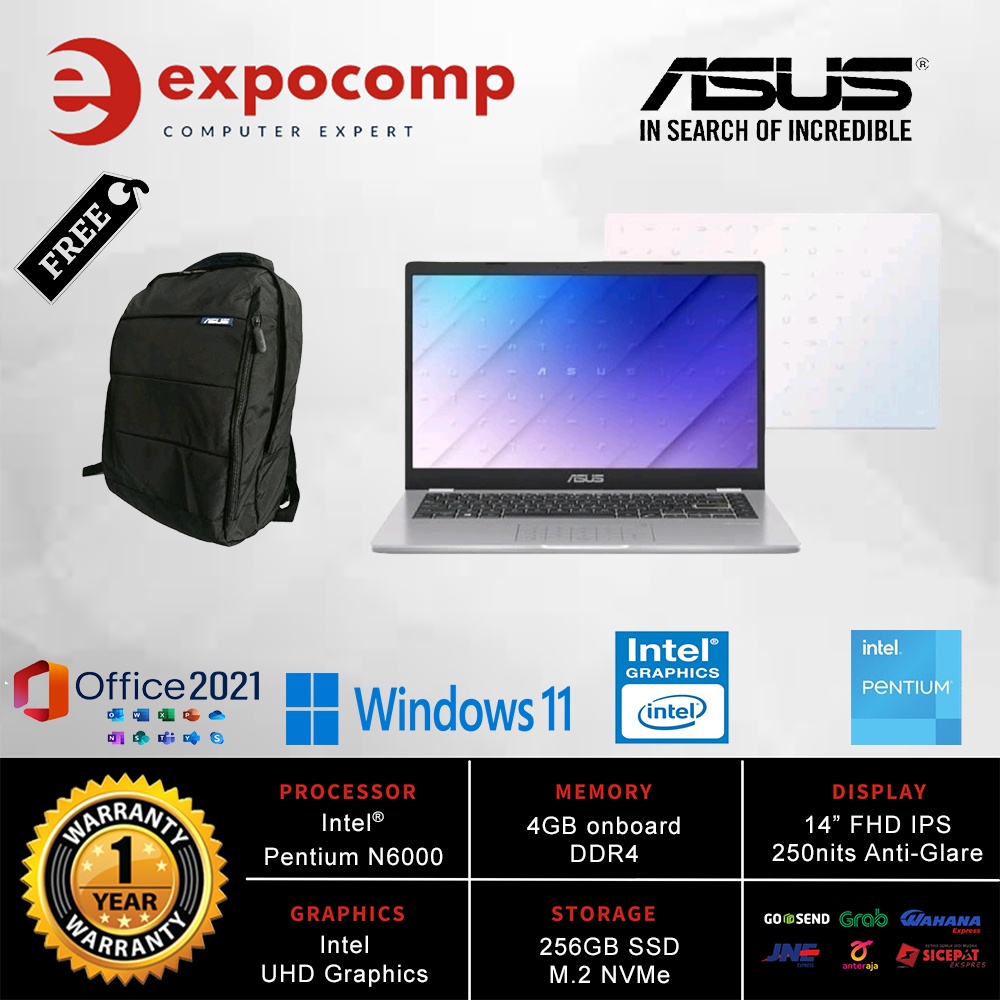 ASUS VivoBook E410KAO-VIPS622 WHITE N6000