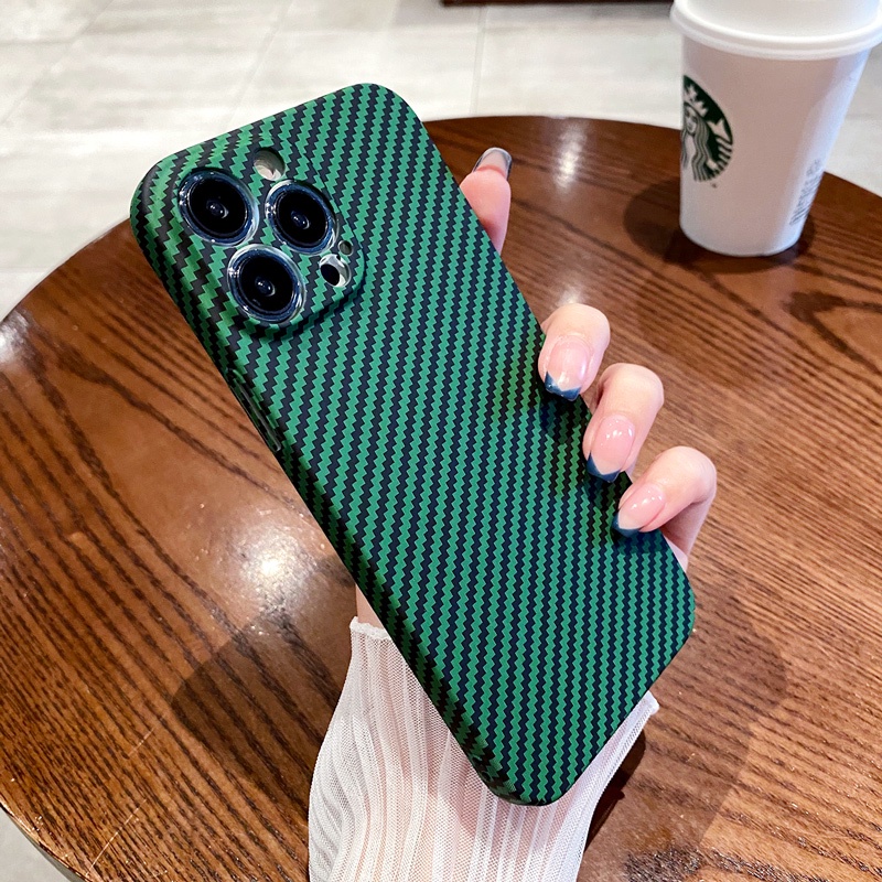 Hard case PC Carbon fiber super Tipis shockproof Cover iphone 14 Pro Max 13 12 11 Pro Max X XR XS Max