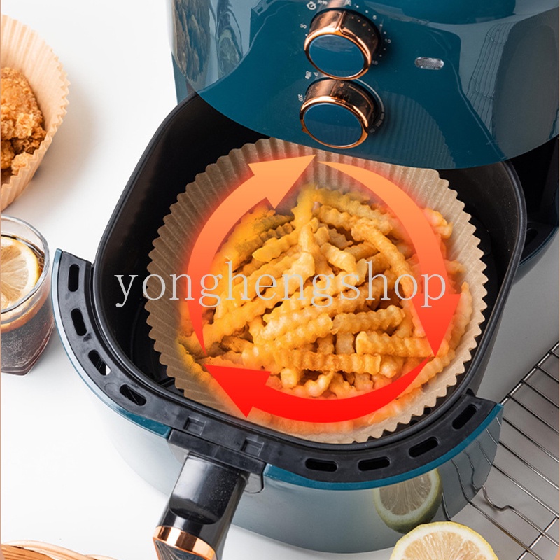 25 / 50 / 100 Pcs Kertas Minyak Anti Lengket Sekali Pakai Untuk Air Fryer