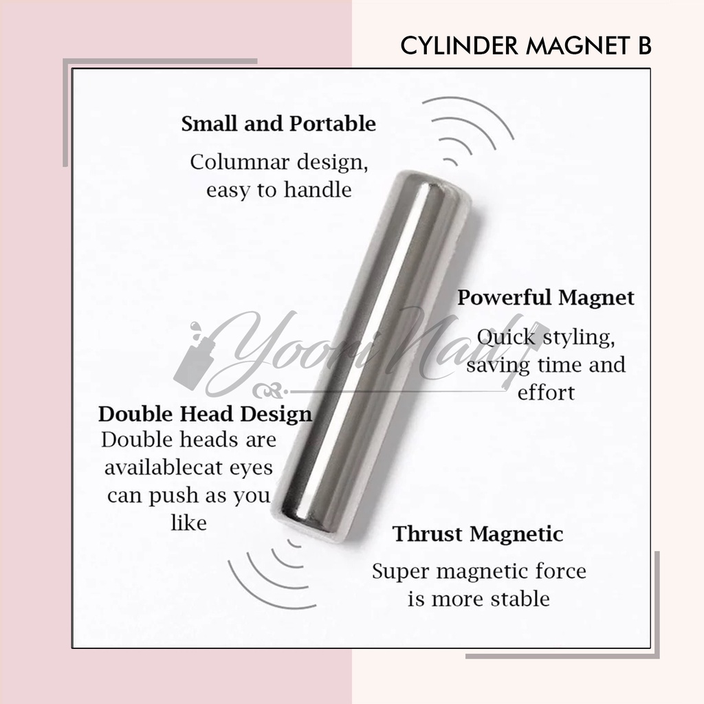 Cylinder magnetic stick magnet cat eye double headed magnet cateyes polish magnets