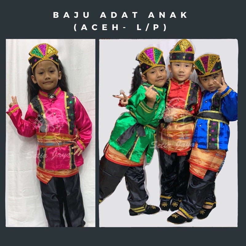 Baju Tarian Saman Anak/ Adat Anak Aceh SD/ Kostum Karnaval