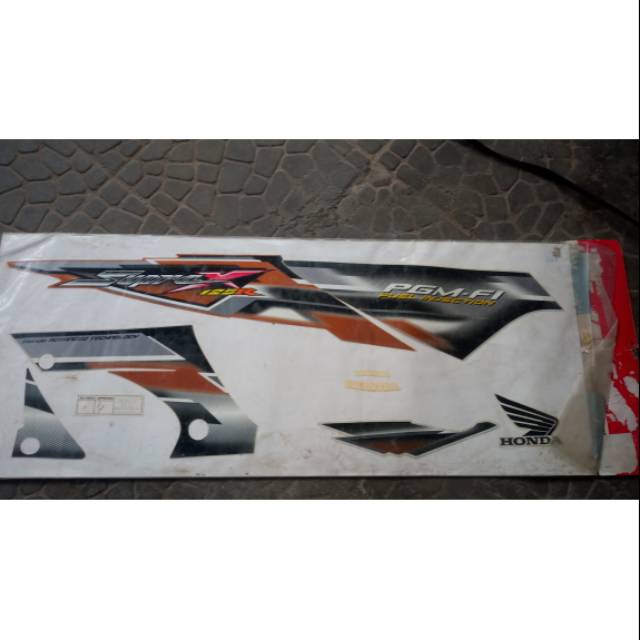 Lis Body-Sticker-Striping Supra X 125 R PGM-FI 2006 Original AHM Orange Cokelat