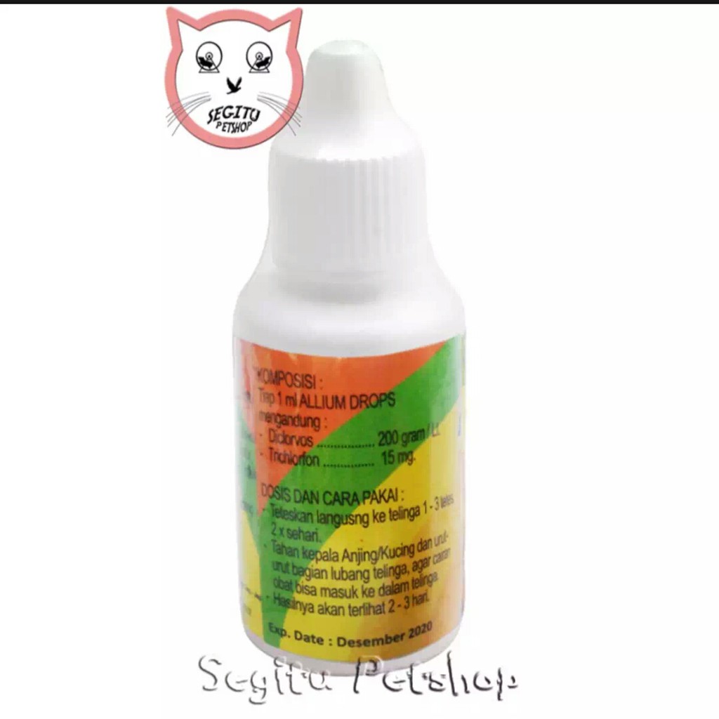 obat allium drop  pembersih telinga kucing anjing