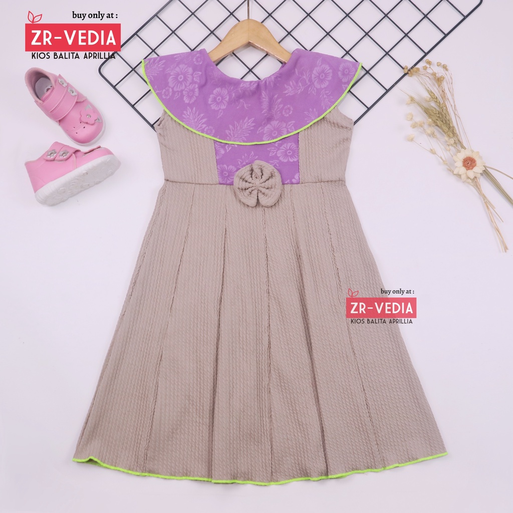 Dress Najwa uk 6-7 Tahun / Dres Cantika Yukensi Baju Import Anak Perempuan Gaun Pesta Balita Cewek