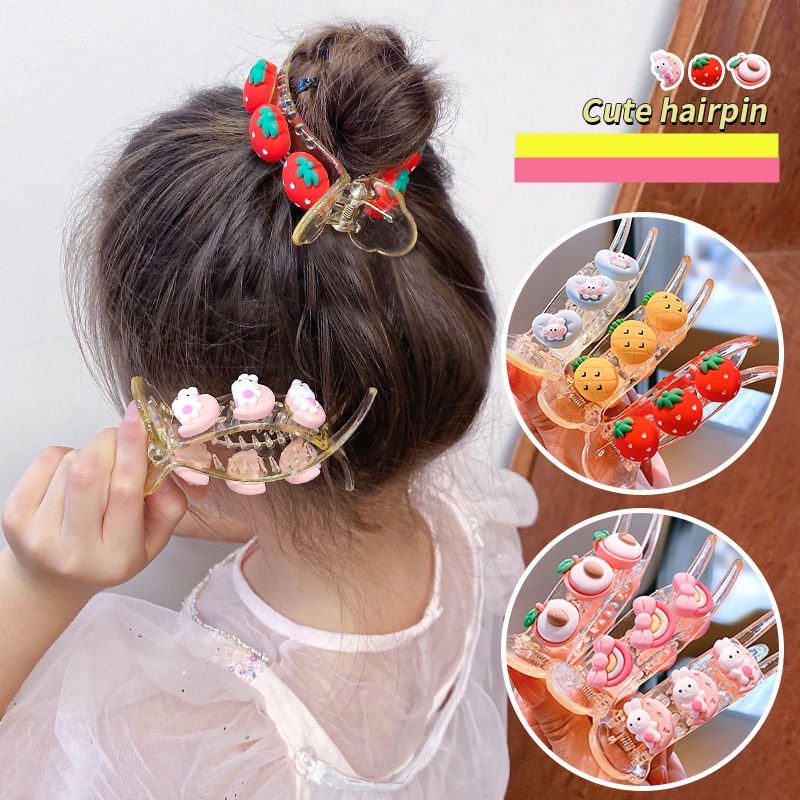 Fashion Motif Kartun Lucu Buah Nanas strawberry Jepit Rambut Korea Anak Aksesoris Rambut