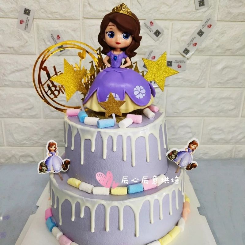 PRINCESS TOPPER SNOW BELLE SOPHIA ARIEL ELSA HAPPY BIRTHDAY CAKE KUE FIGURE FONDANT DEKORASI ULTAH