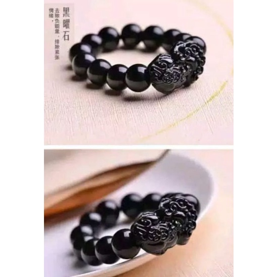 GELANG BLACK JADE KEBERUNTUNGAN PRIA BESAR 14 MM