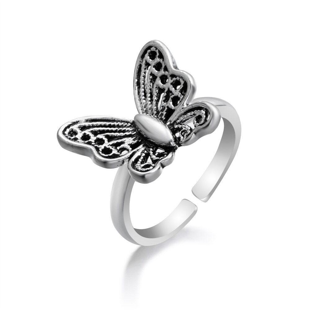 Vintage Punk Animal Geometry Open Knuckle Ring For Female Male Owl Snake Butterfly Metal Charm Ring Fashion Jewelry