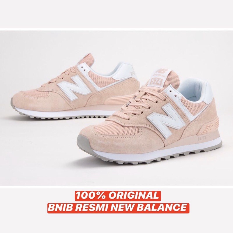 NEW BALANCE CLASSIC 574 WOMENS DARK GREY WHITE PINK ORIGINAL | Shopee