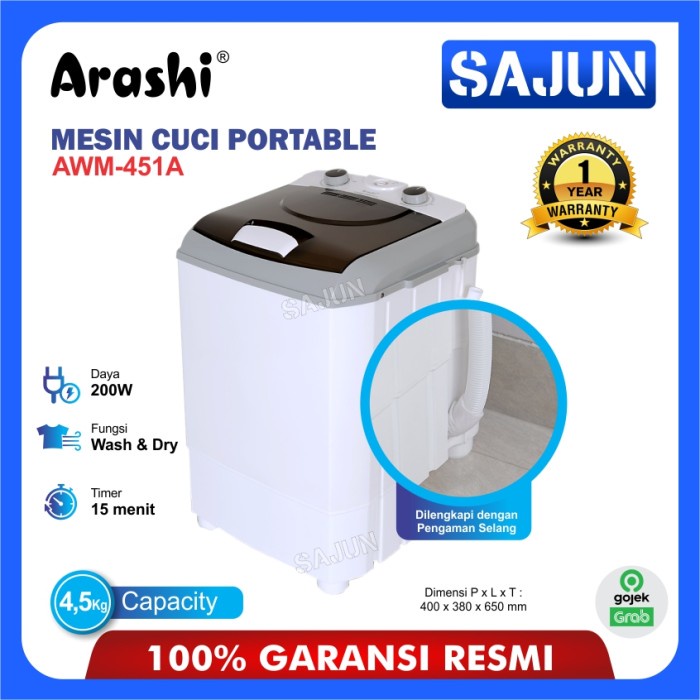 Jual Arashi Mesin Cuci Mini Kapasitas 4,5 Kg Portable Washing Machine ...