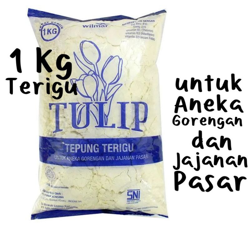 Tepung Terigu TULIP / lencana merah 1KG Untuk Aneka Gorengan Jajanan Pasar