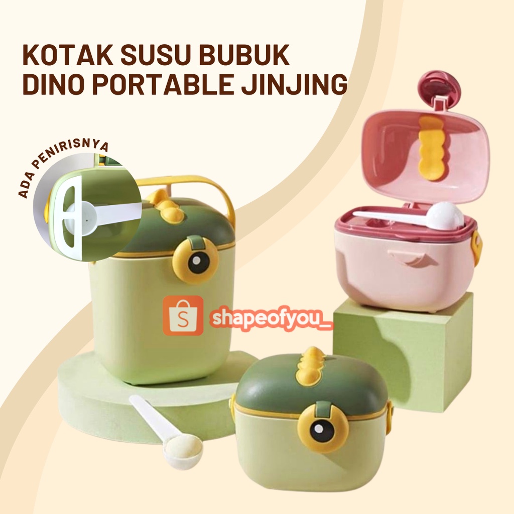 Kotak Tempat Susu Bubuk Bayi Anak 800 ml Besar Dino Snack Container Kotak Susu Anak Viral