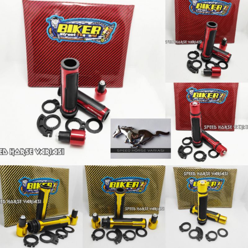 Paket 2 in 1 Handlegrip baracuda plus jok kulit biker  universal