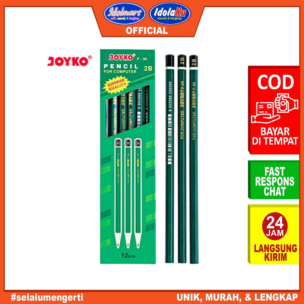 

IDOLMART Pencil / Pensil Joyko P-88 / 2B / 1 BOX 12 PCS / 1 lusin isi 12