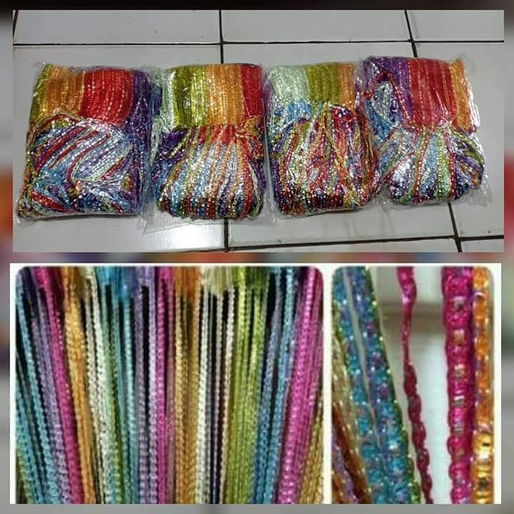 TIRAI GLITER POLOS / TIRAI BENANG PELANGI BAICHUAN