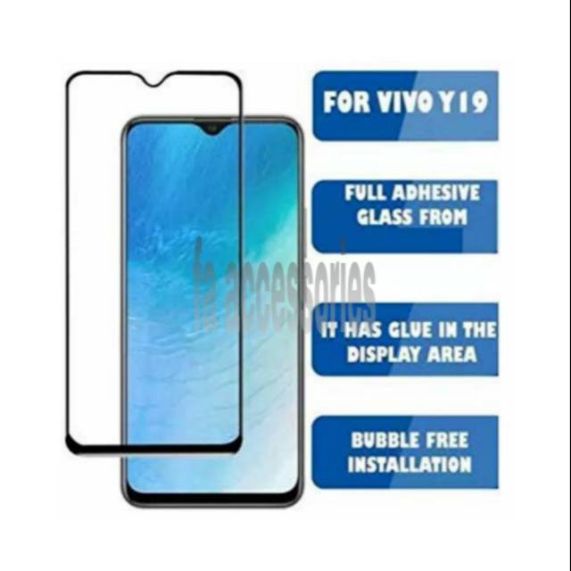 Vivo y19 TEMPERED GLASS FULL 5D 6D 9D SCREEN GUARD screen protector full glue antigores kaca