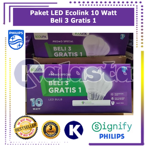 Paket Isi 4 Lampu Philips LED 6w/8w/10w/12w/14.5w Multipack MyCare Bulb GARANSI &amp; FREE BUBBLE