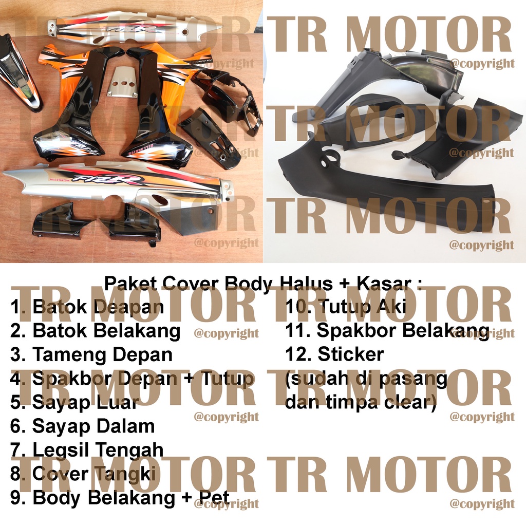 Cover Body Fizr F1zr Millenium Orange Gold Hitam Full Set Halus Cover Bodi Yamaha Fiz r