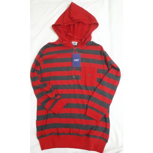 Kaos Hoodie Lengan Panjang Crocodile Sweatshirt Hoodie Crocodile Merah belang