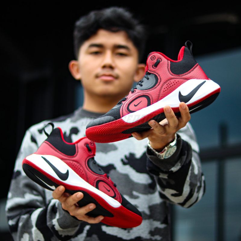Nike Sepatu Basket Fly.By Mid 2 - Black/Black-Gym Red Noir/Rouge Gym