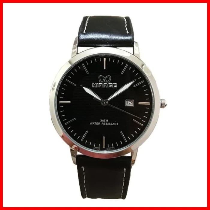 De20G Jam Tangan Wanita Jam Tangan Tali Kulit Mirage Silver Date 356M - Plat Putih Y520511Uu