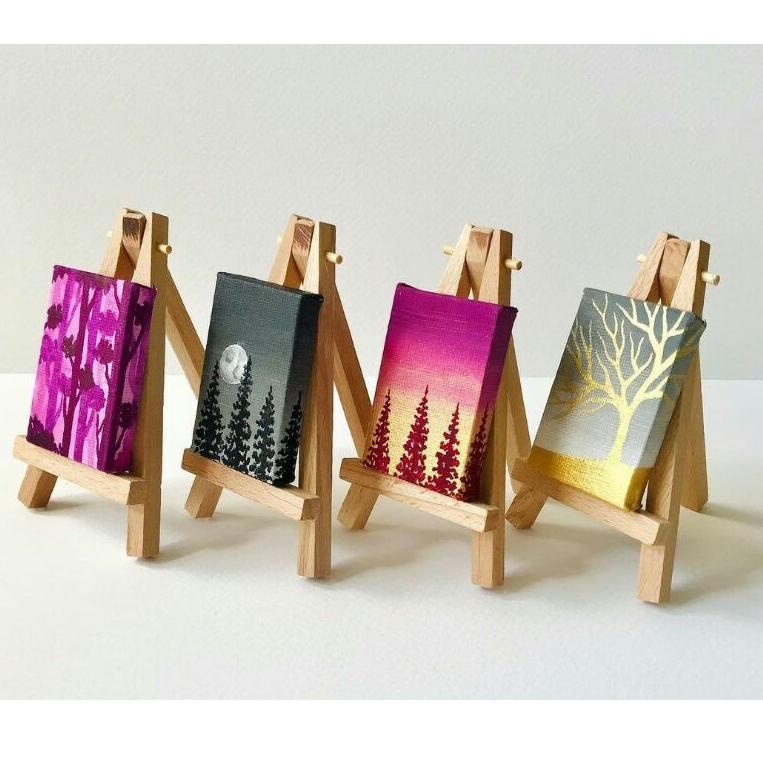 

[KODE PRODUK TKKVF8894] PAKET LENGKAP MELUKIS / STANDING EASEL/KANVAS LUKIS 20 X 20 CM/CAT ACRYLIC/KUAS NO.1/PALET