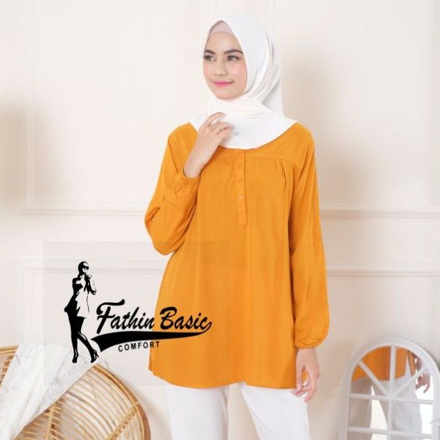 Mustard - Blouse Polos Rayon - Fathin Basic - Atasan Rayon - Tanahabang Collection
