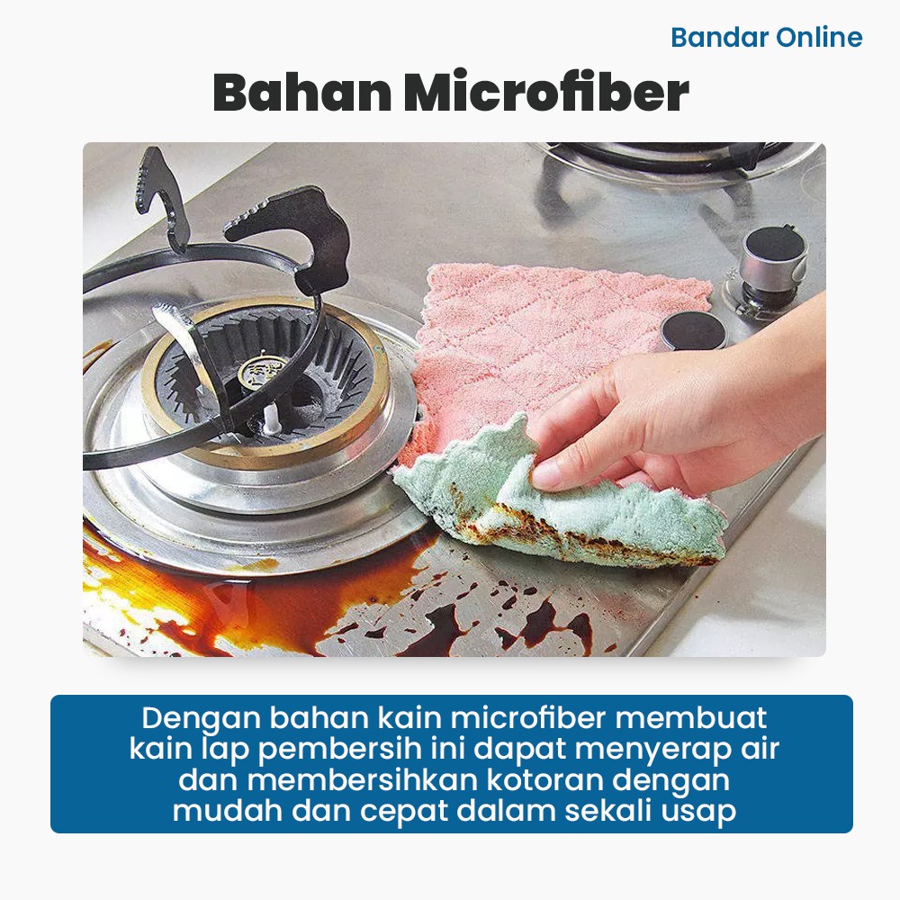 Kain Lap Dapur Microfiber Cleaning Cloth Penyerap Air dan Kotoran