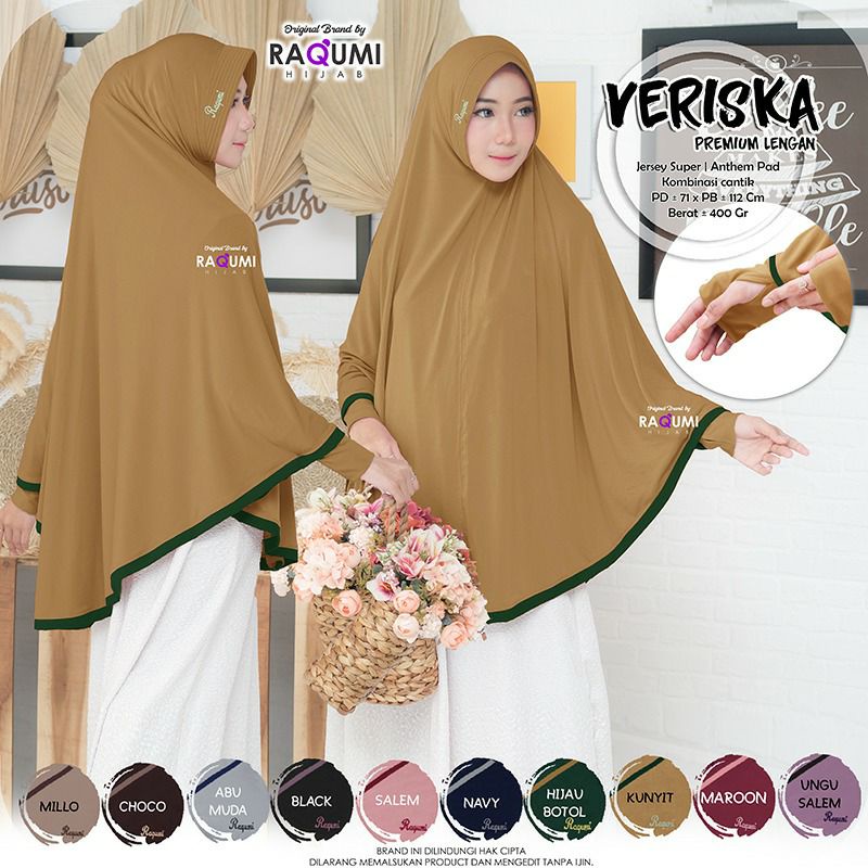(original raqumi)TERLARIS VERISKA HIJAB LENGAN