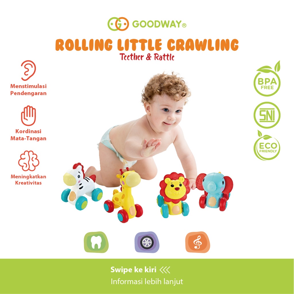 Goodway Rolling Little Crawling Friends Teether &amp; Rattle