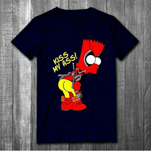 Kaos Gambar Simpson Tulisan Kiss My ass