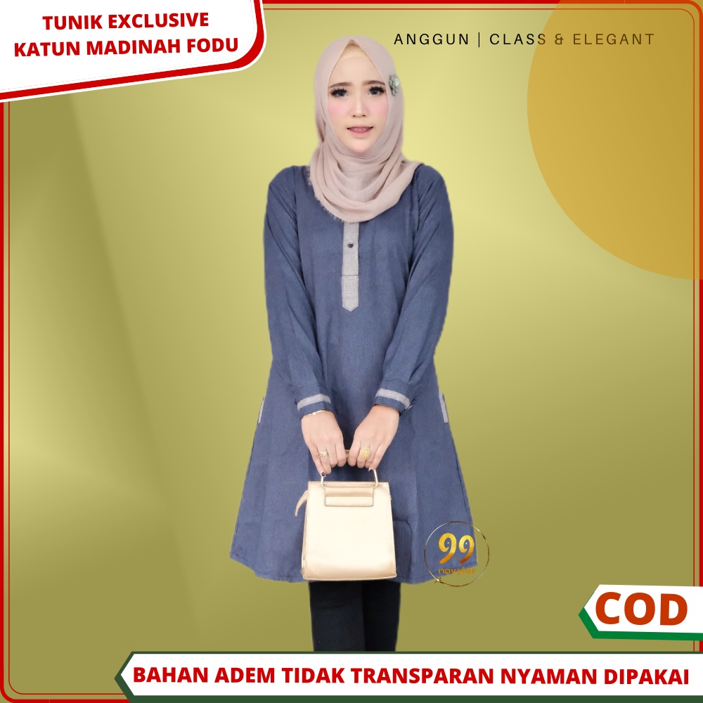 Baju Atasan Tunik Wanita Terbaru Remaja Kekinian 2022 Fashion Muslim Muslimah Bahan Katun Madinah Le